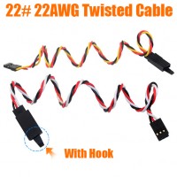 10pcs 22# 22AWG Futaba JR Twisted Extension Cable/ Twisted Extension Lead 300mm 600mm 900mm with Hook