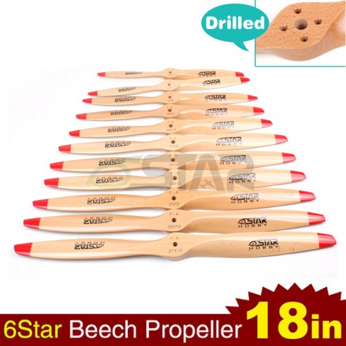 6STARHOBBY Standard Wooden Propeller 18x6 18x8 18x10 for RC Gasoline Drilled Propellers Suiting DLE Series Engines
