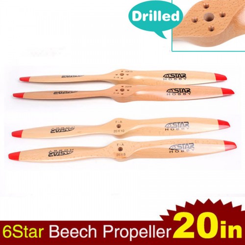 6STARHOBBY Standard Wooden Propeller/ Beech Propeller 20*8 20*10 for RC Gasoline Drilled Propellers Suiting DLE Series Engines