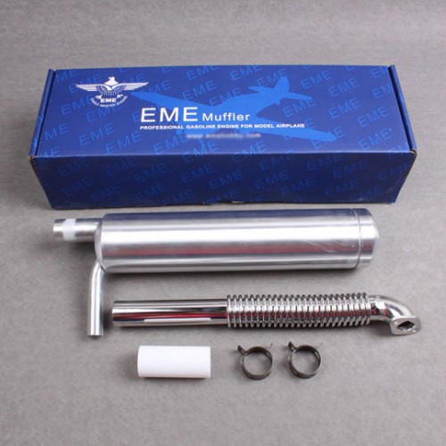 Exhaust Pipe Muffler Canister with Flexible Header for 26-35CC Gas Engine RC Models
