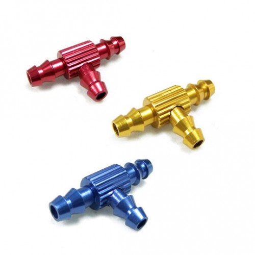 3 Way/Three-Way T Type Fuel Jointer D4xD3xL21mm without Fuel Filter (Yellow/ Red/ Blue)