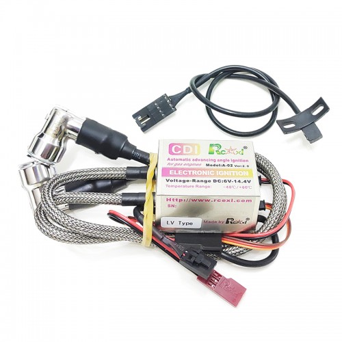 Rcexl LV Type Twin CDI Ignition for NGK-CM6-10mm 90 Degree rc gas Engines