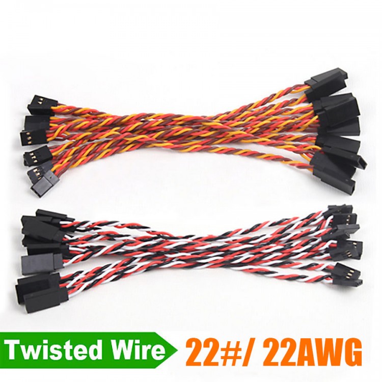 10pcs Servo Extension Cables 22# /22AWG Twisted Wire