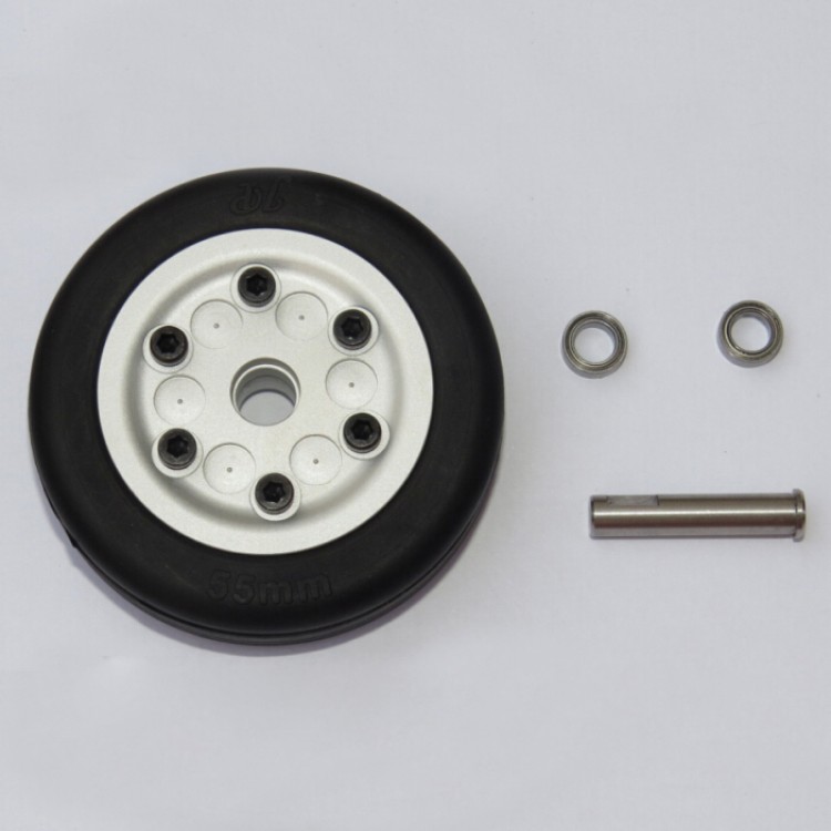 JP Hobby 55mm Rubber Wheel Aluminum hub Wheel Shaft 4mm / 5mm