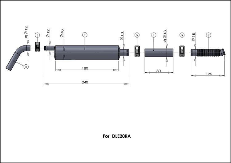 DLE20 RA Muffler Canister Set for DLE20RA