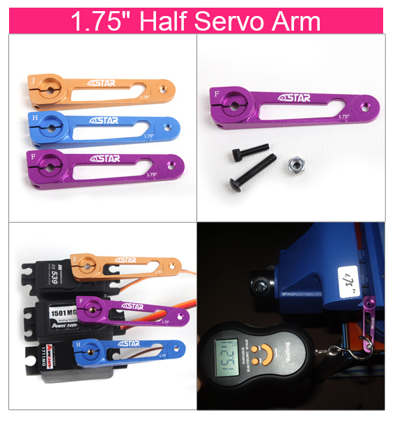 1"/1in 1.25"/1.25in 1.5"/1.5in 1.75"/1.75in 2in Half Servo Arm Compatible with JR/Hitec/Futaba Servos