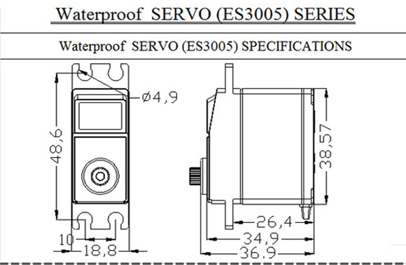 EMAX ES3005 Waterproof Metal Gear Analog Servo